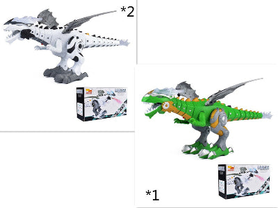 Two toy dinosaurs with packaging on a white background