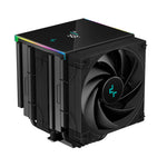 Computer cooling system with RGB lighting on a white background