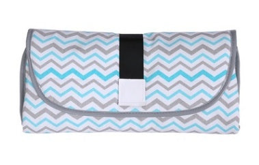 Foldable mat with chevron pattern on a white background