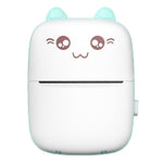 Cute cartoon character air purifier with light blue accents on a white background