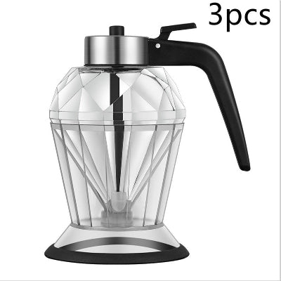 Clear blender pitcher with black handle and base on a white background, labeled '3pcs'.