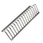 Metallic grill on a white background