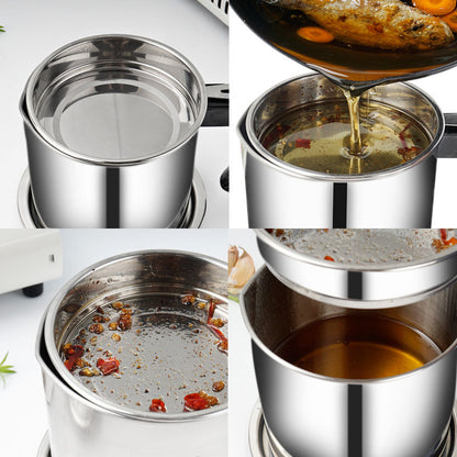 Goeverz 304 Stainless Steel Deep Frying Pot with Filter | 1.3L / 1.8L Oil Strainer