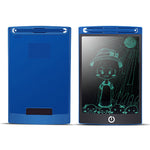 Blue electronic drawing tablet with a cartoon character on the screen