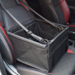 Pet car seat cover with mesh bottom on a car seat