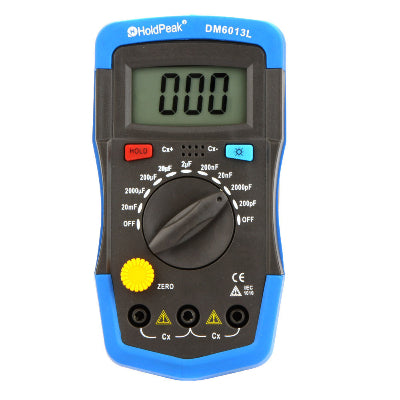 Digital multimeter with blue border on a white background