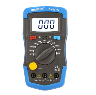 Digital multimeter with blue border on a white background