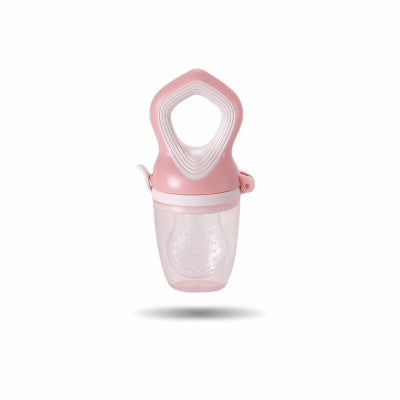 Pink snack pouch with a white interior on a white background