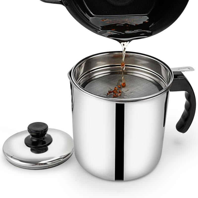 Goeverz 304 Stainless Steel Deep Frying Pot with Filter | 1.3L / 1.8L Oil Strainer