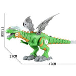 Toy dragon with measurements on a white background