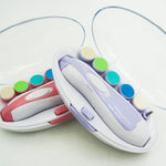 Colorful electronic device with buttons on a white background