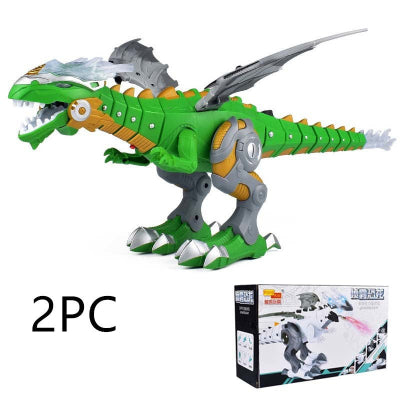 Toy dinosaur with packaging on a white background