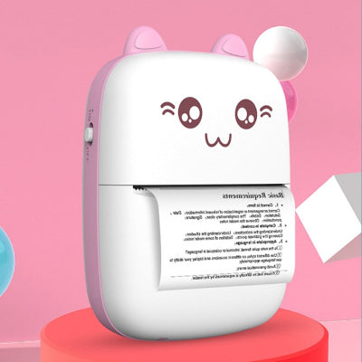 Cute cartoon-style device with pink accents on a pink background