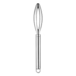 Metallic kitchen tool on a white background