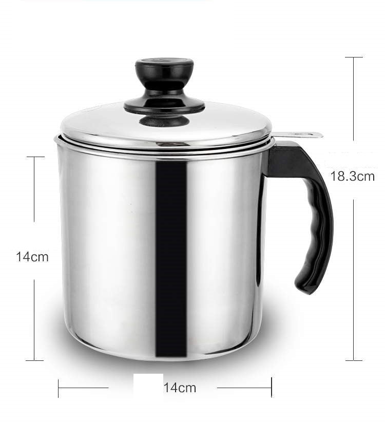Goeverz 304 Stainless Steel Deep Frying Pot with Filter | 1.3L / 1.8L Oil Strainer