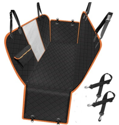 Car seat cover with straps on a white background