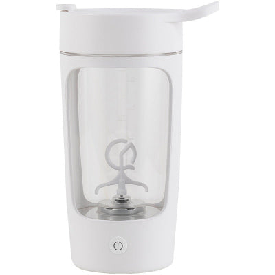 White electric tea maker with clear glass body on a white background