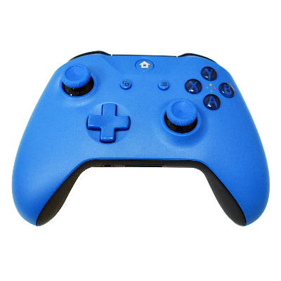 Blue gaming controller on a white background