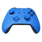 Blue gaming controller on a white background