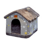 Pet house with star pattern on a white background