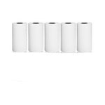 Five white cylindrical objects on a white background