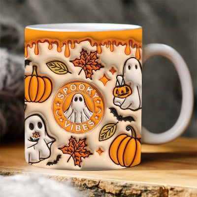 Halloween Pumpkin Ceramic Mug – Festive Holiday Coffee Cup 350ml Goeverz